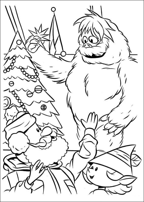 Yukon Cornelius and Snowmonster Coloring Page