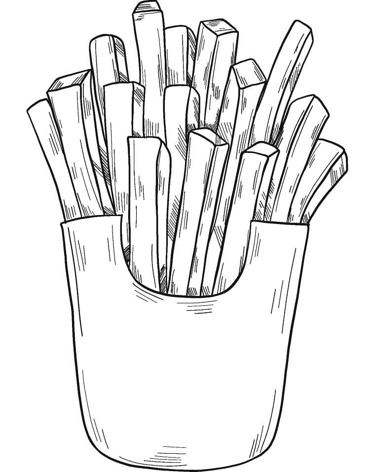 Yummi French Fries Coloring Page