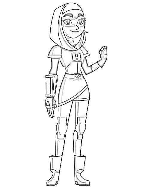 Zahra from Glitch Techs Coloring Page