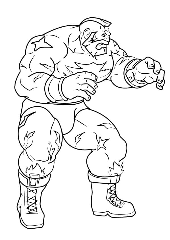 Zangief from Street Fighter Coloring Page