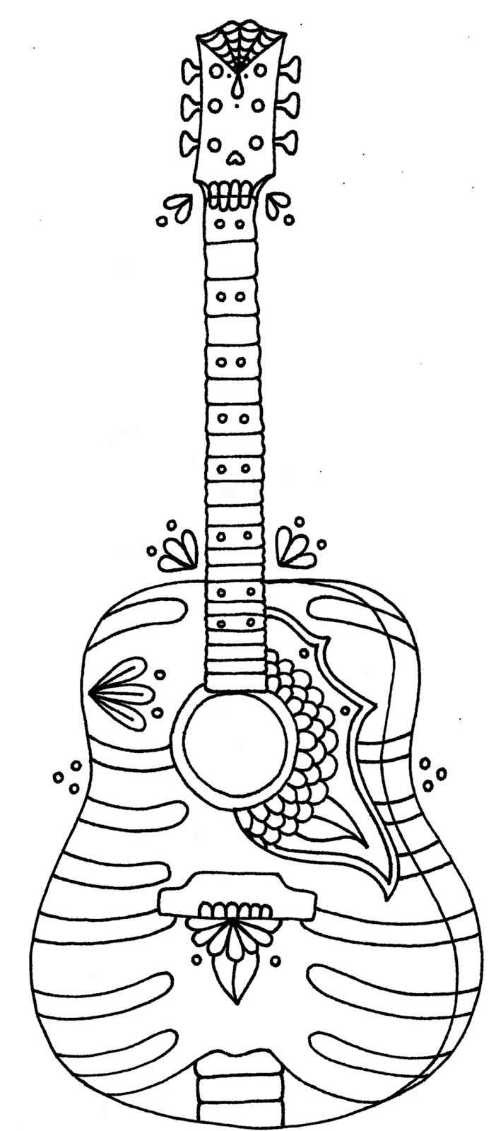 Zen Guitar Coloring Page