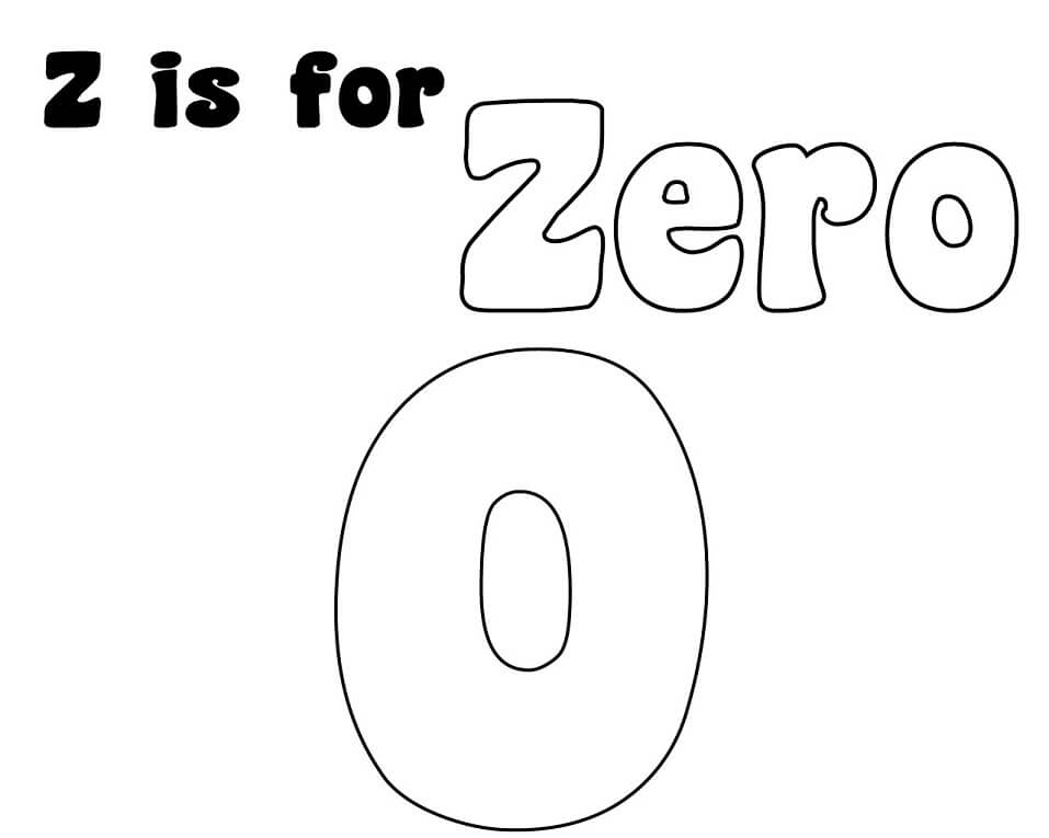 Zero Letter Z Coloring Page