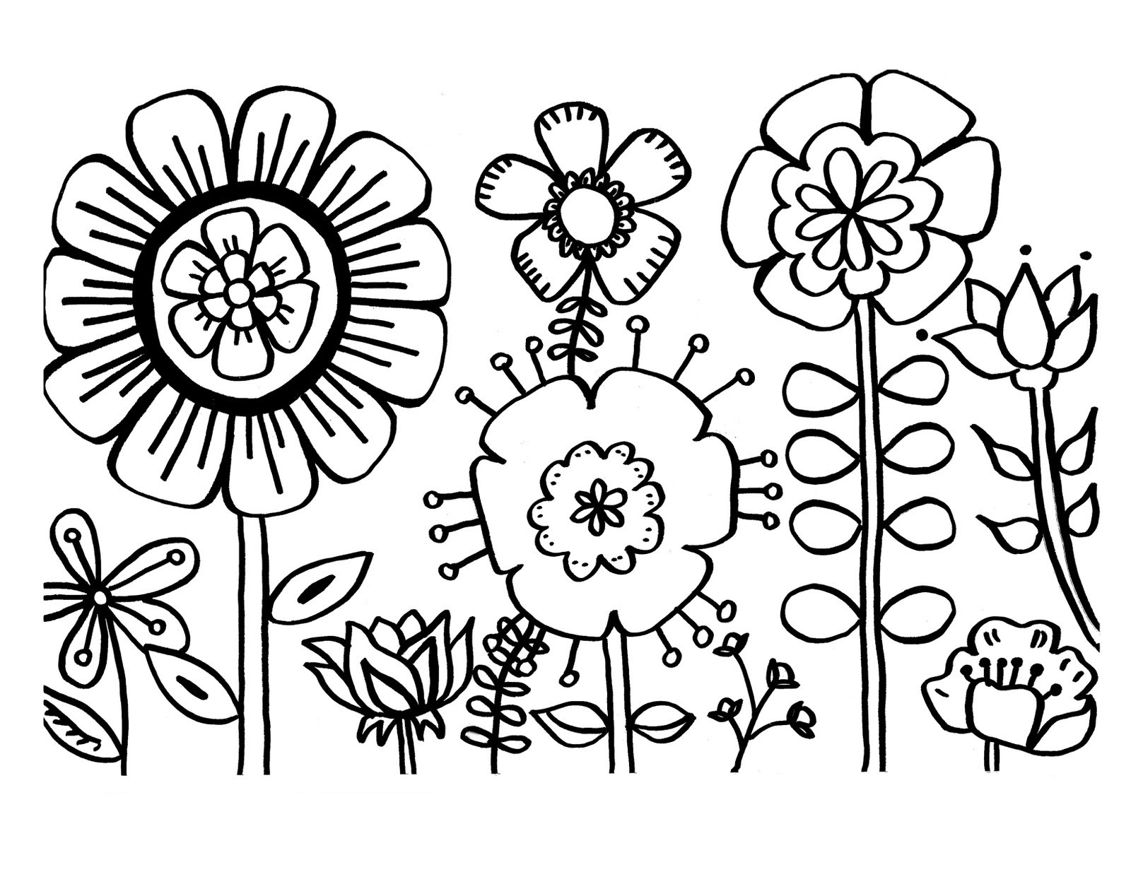 Zinnia Flower Doodles Coloring Pages   Coloring Cool