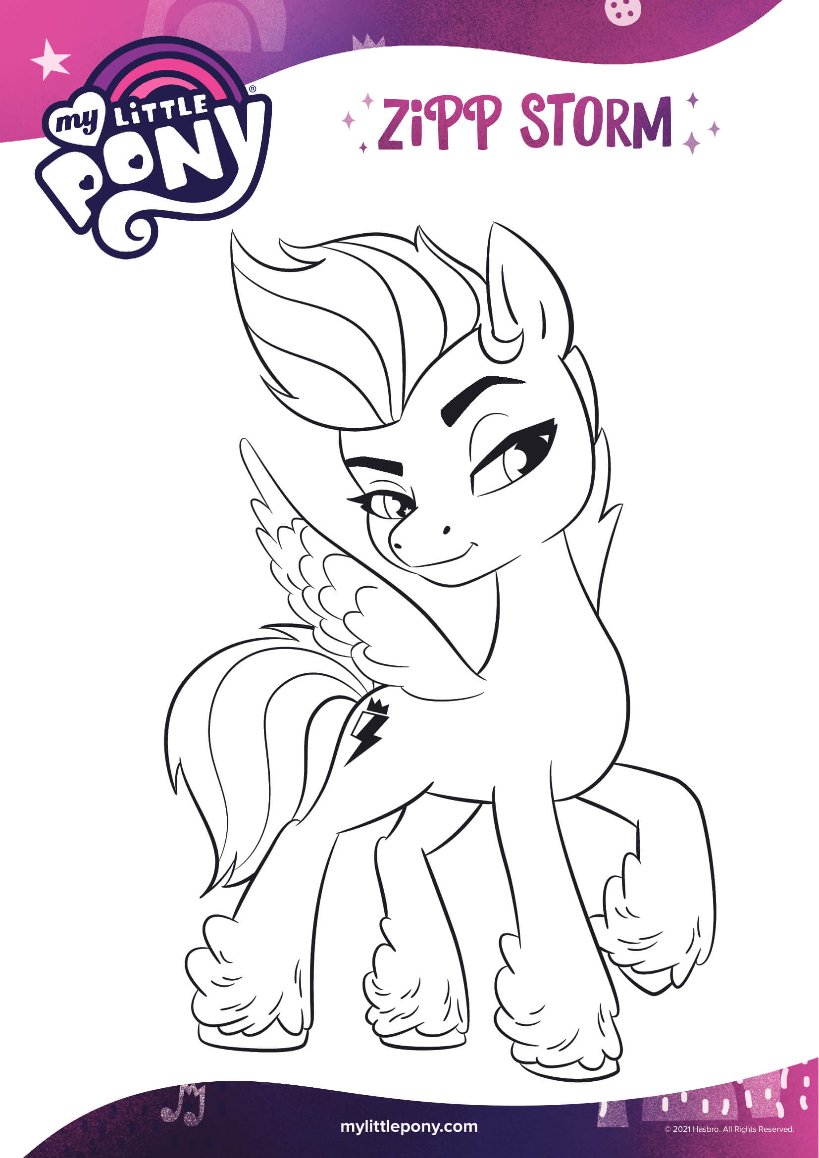 Zipp Storm Is The Athletic Daredevil Princess Of Zephyr Heights Mlp 5 Coloring Page