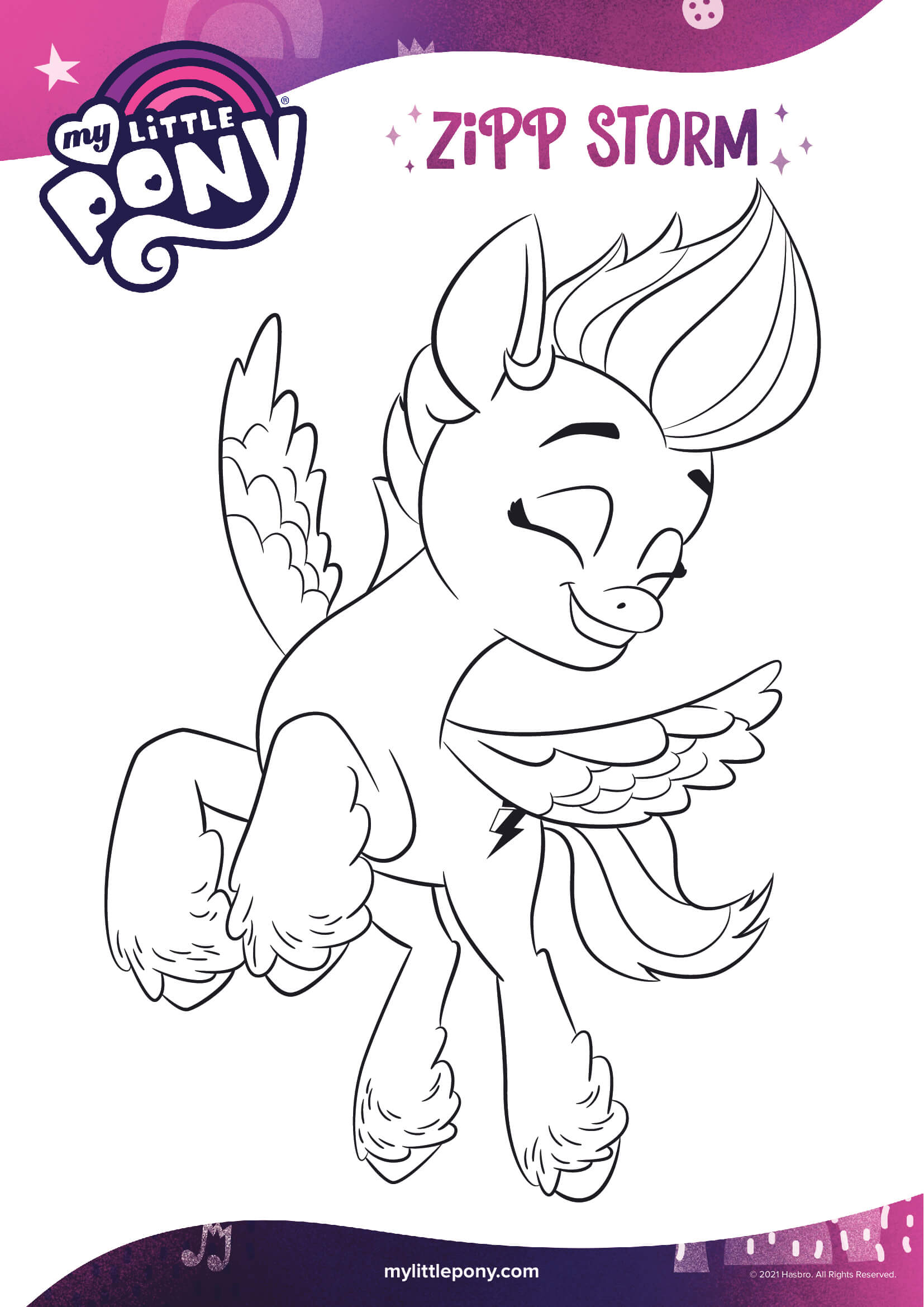 Zipp Storm Is The Rebellious Pony Mlp 5 Coloring Page