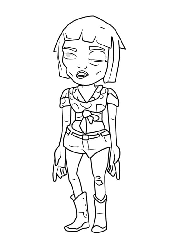 Zoe from Subway Surfers Coloring Page