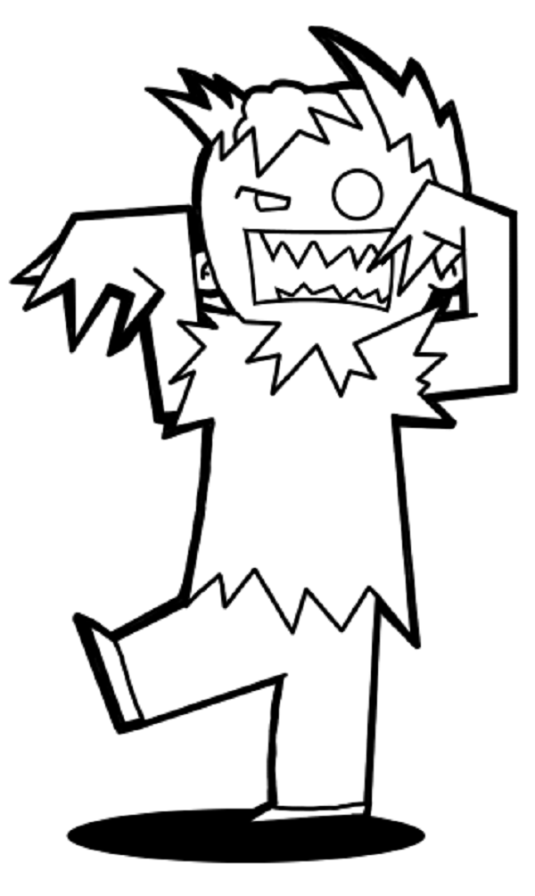 Zombie Free Halloween To Print Coloring Page