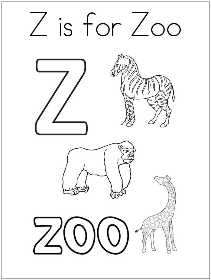 Zoo Letter Z 1 Coloring Page