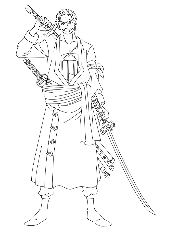 Zoro Smiling Coloring Page