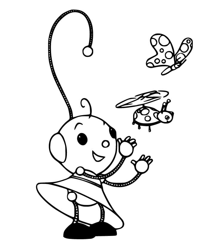 Zowie Polie and Bugs Coloring Page