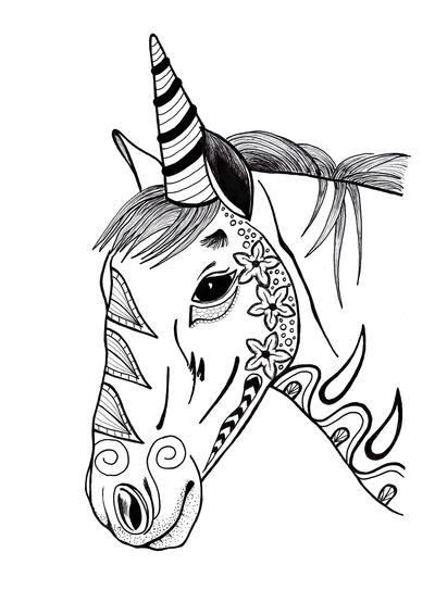 Adult Unicorn 11 Cool Coloring Page