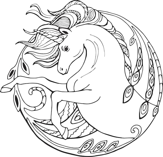 Adult Unicorn 13 Cool Coloring Page