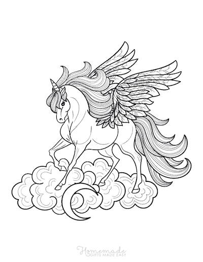 Adult Unicorn 18 Cool Coloring Page