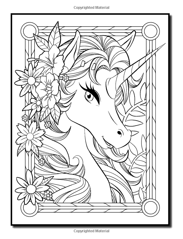 Cool Adult Unicorn 2 Coloring Page