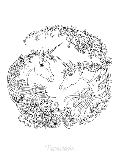 Adult Unicorn 5 Cool Coloring Page