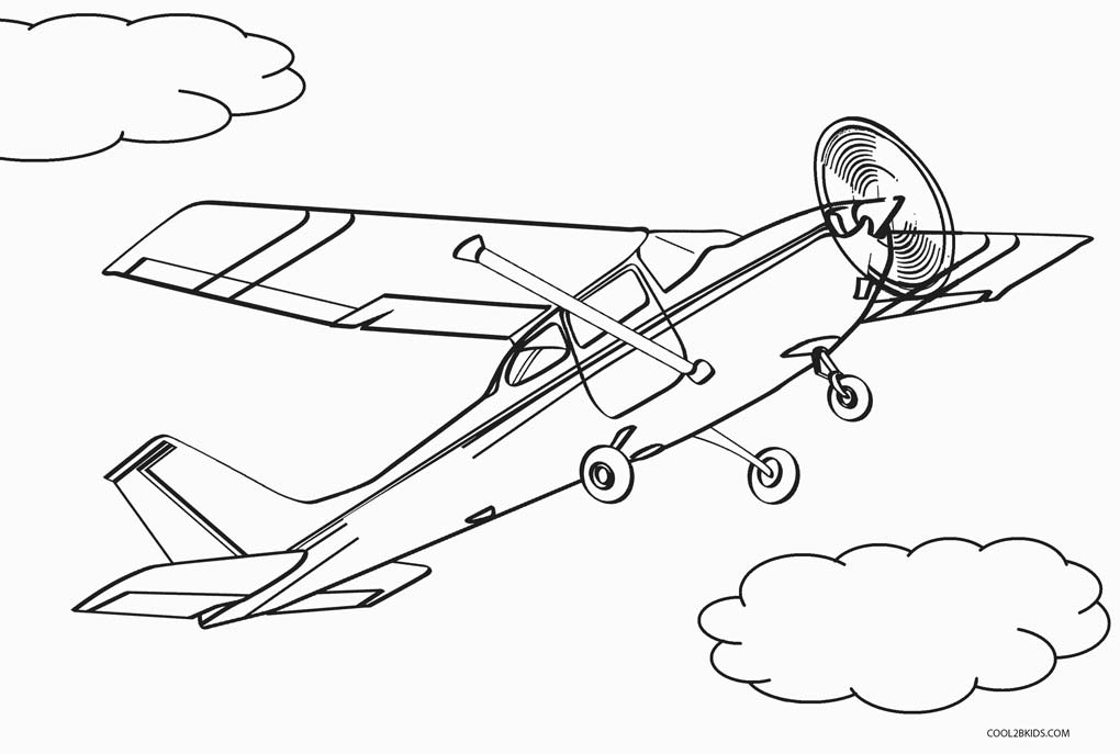 Air Plane 1 For Kids Coloring Page