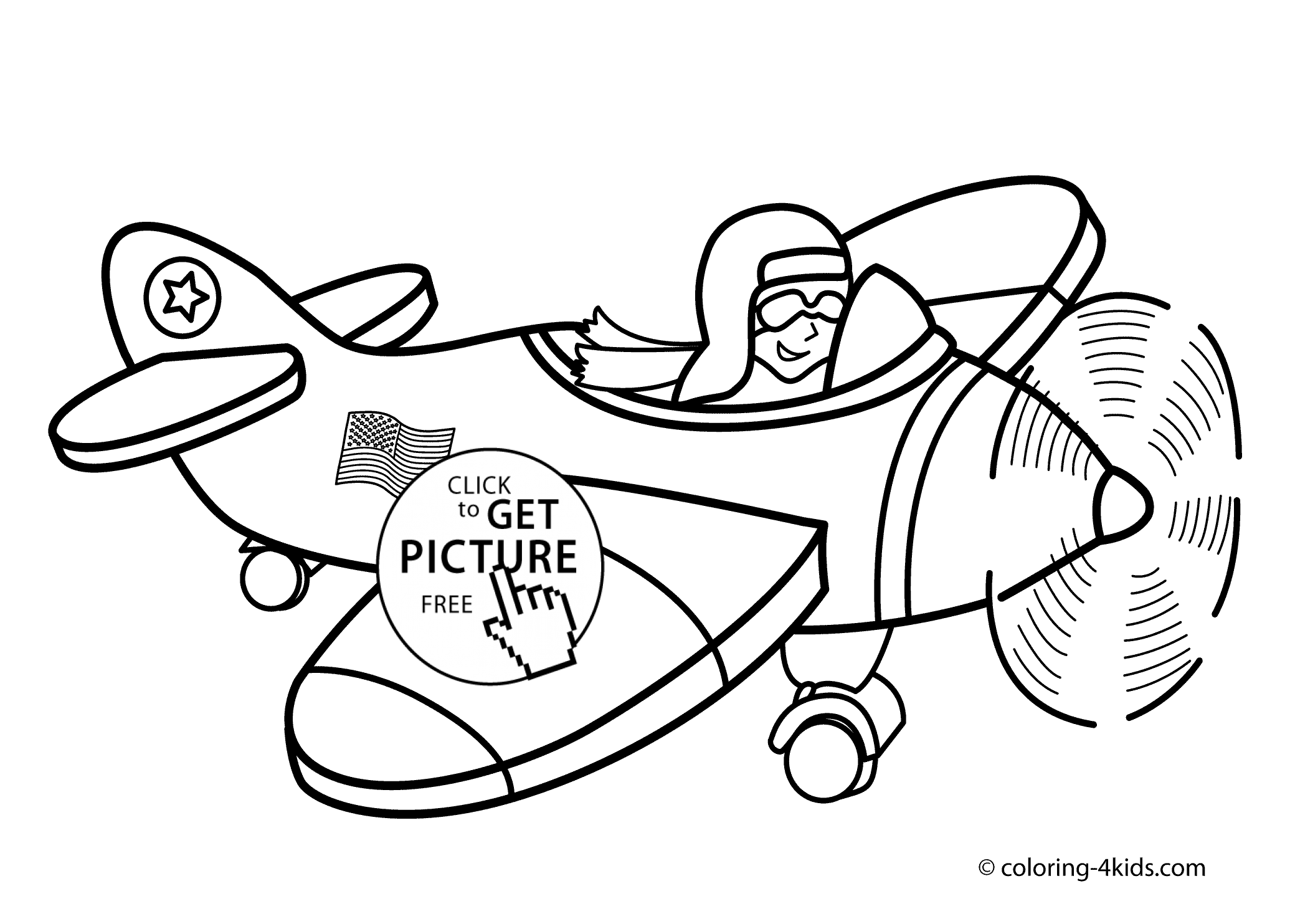 Cool Air Plane 11 Coloring Page