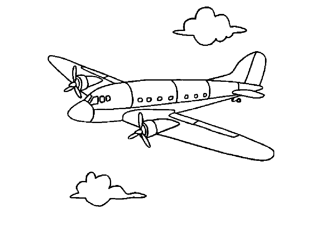 Air Plane 13 For Kids Coloring Page