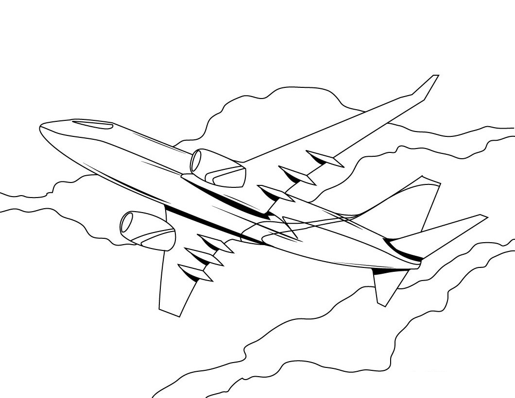 Air Plane 24 For Kids Coloring Page