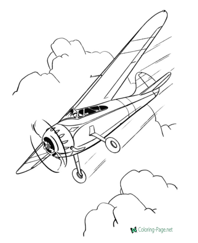 Cool Air Plane 26 Coloring Page
