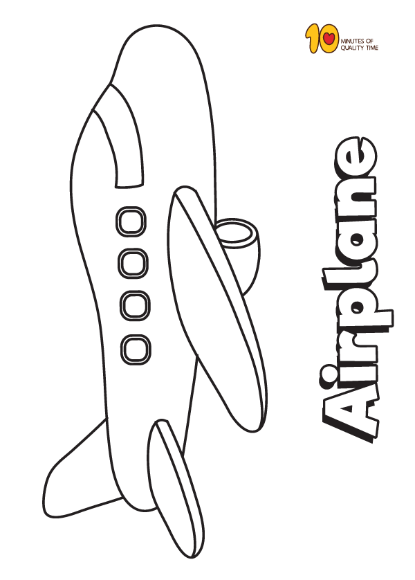 Air Plane 28 For Kids Coloring Page