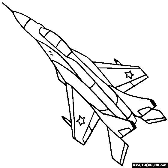 Air Plane 32 For Kids Coloring Page