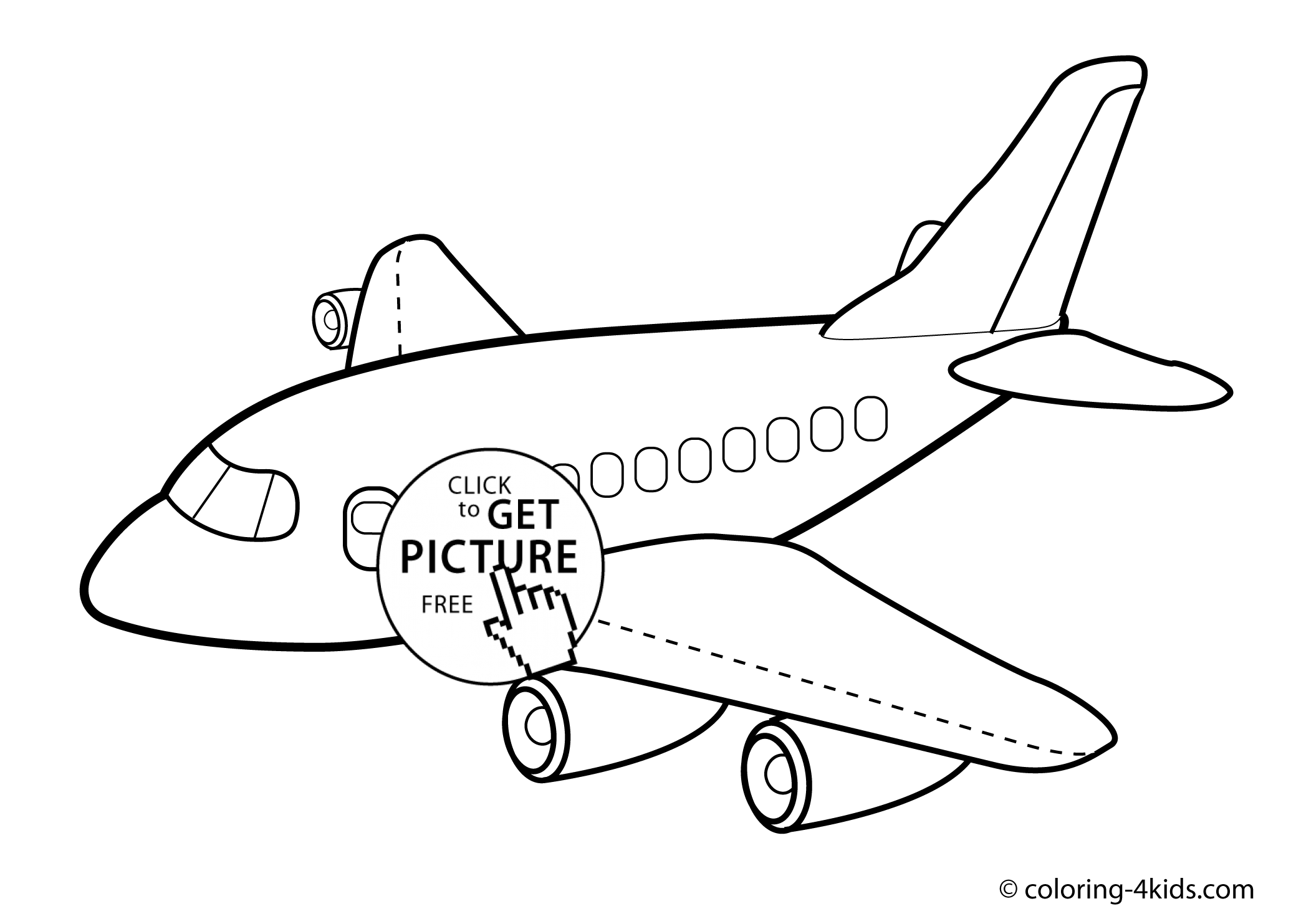 Air Plane 9 For Kids Coloring Page