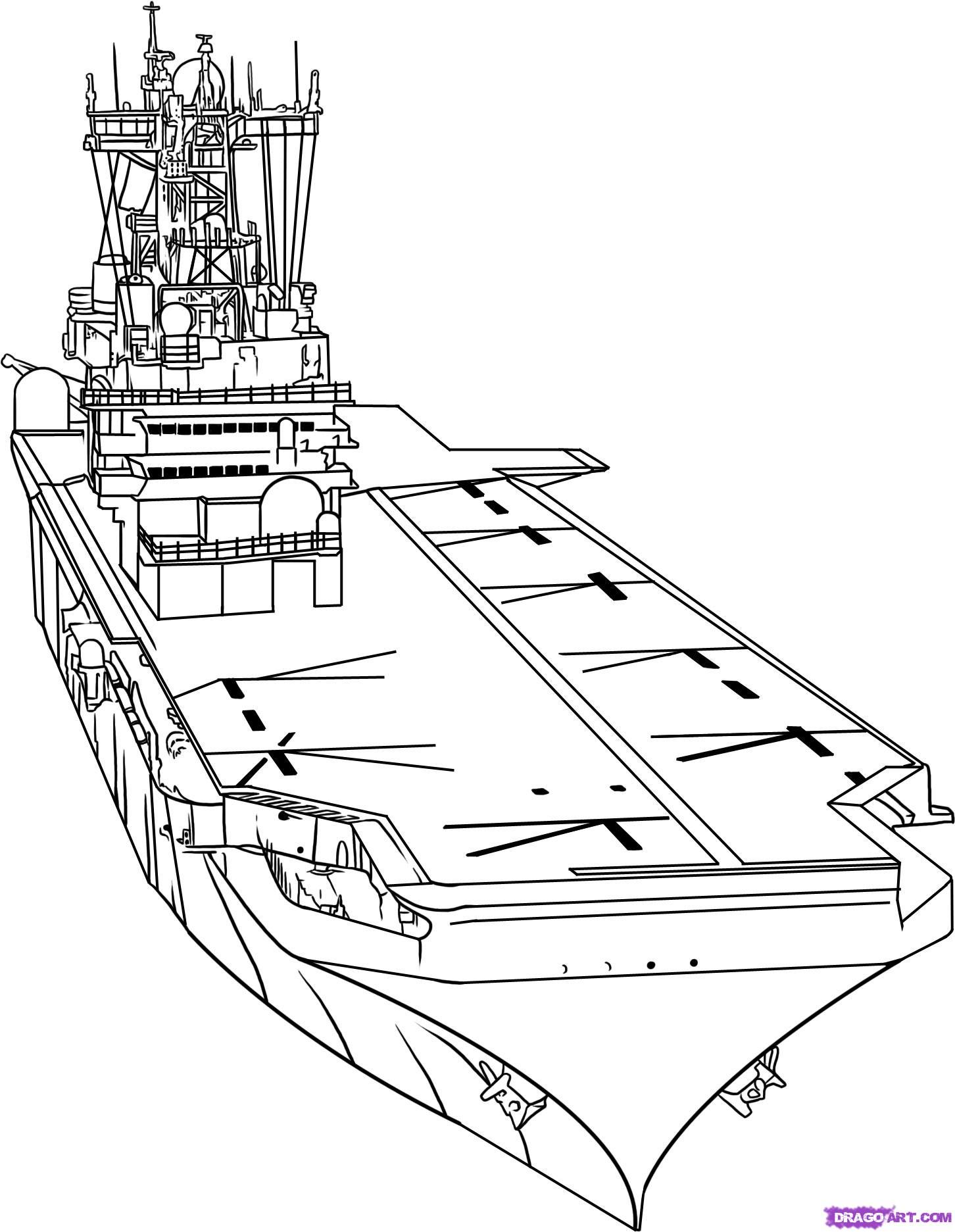 Cool Aircraft Carrier 1 Coloring Page