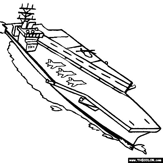 Aircraft Carrier 10 Cool Coloring Page