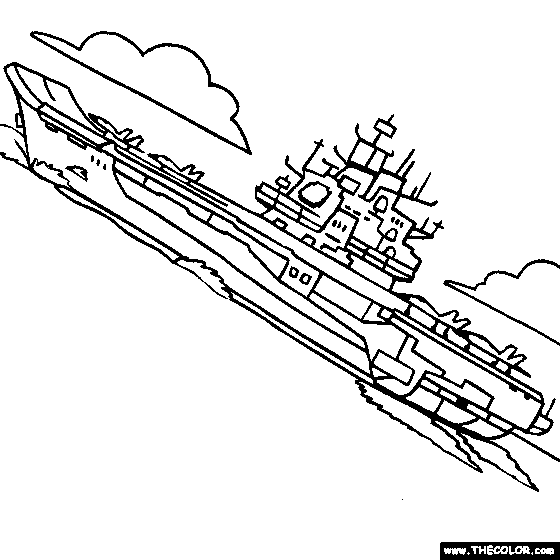 Aircraft Carrier 15 For Kids Coloring Page