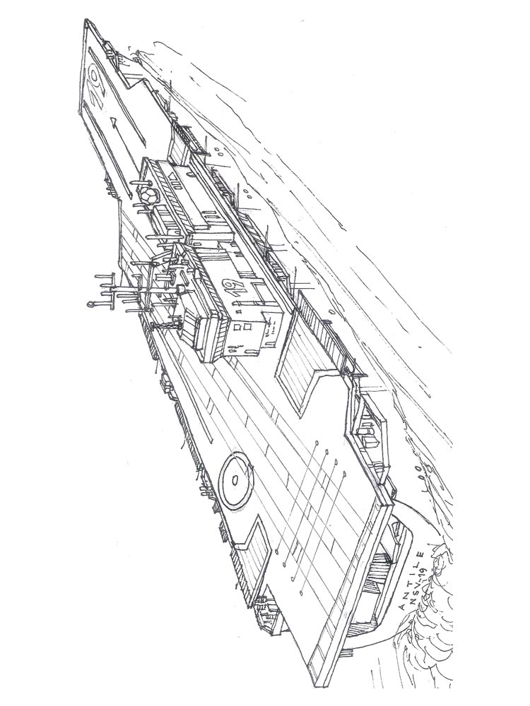 Aircraft Carrier 16 Cool Coloring Page