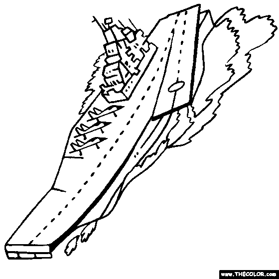 Aircraft Carrier 21 Cool Coloring Page