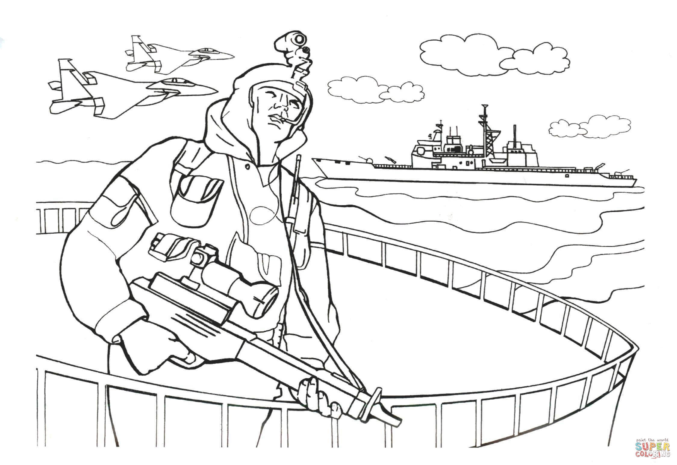 Aircraft Carrier 23 Cool Coloring Page