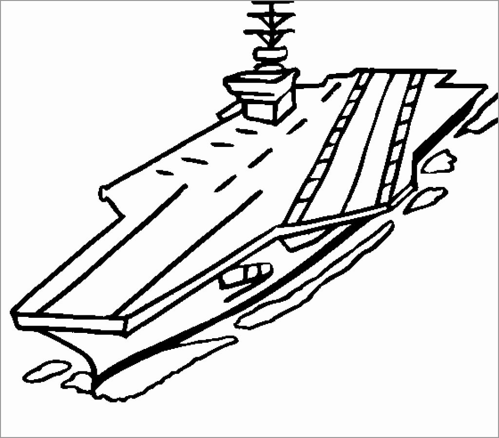 Cool Aircraft Carrier 5 Coloring Page