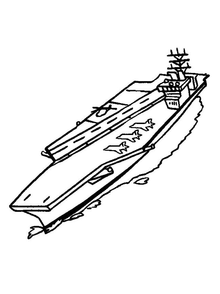 Aircraft Carrier 6 Cool Coloring Page