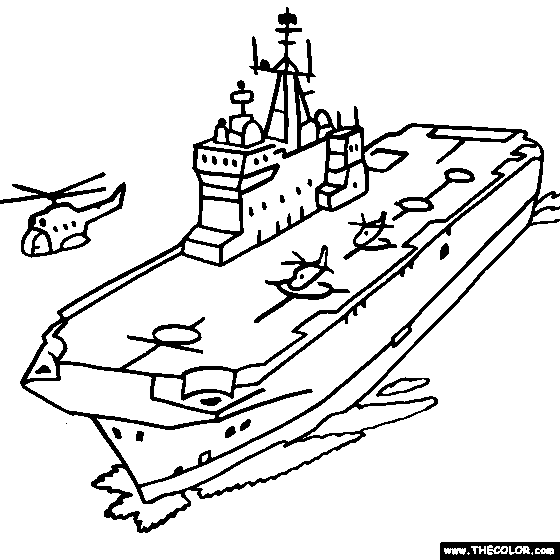 Aircraft Carrier 7 For Kids Coloring Page