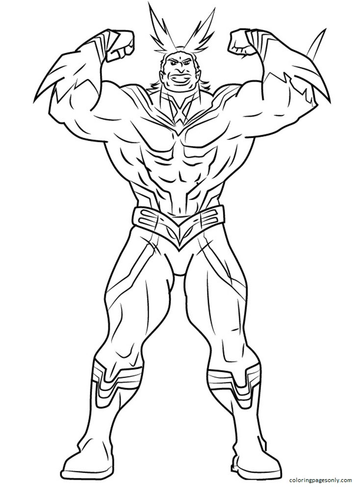 All Might 1 Cool Coloring Page
