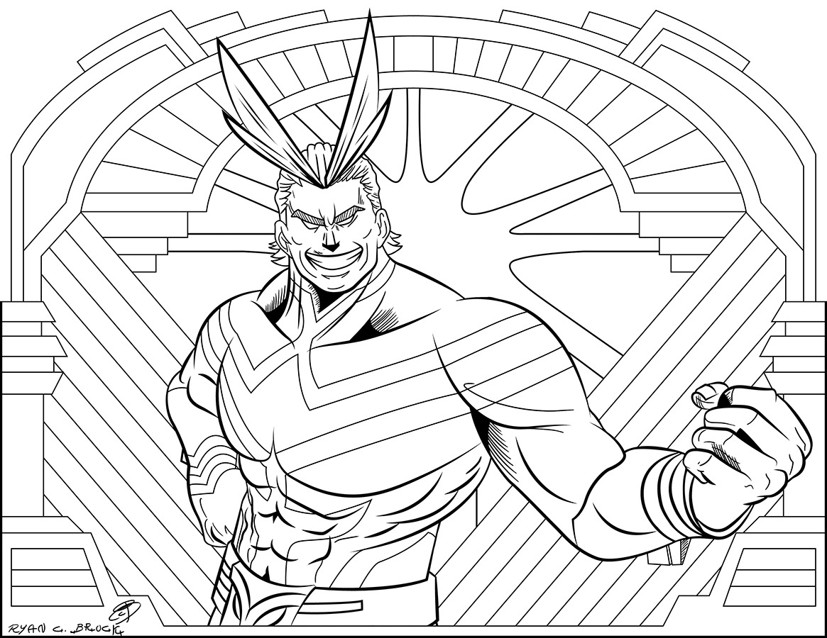 Cool All Might 10 Coloring Page