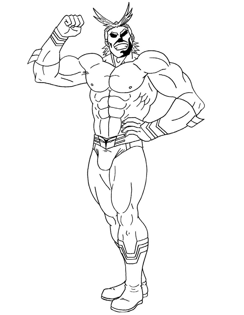 All Might 11 Cool Coloring Page