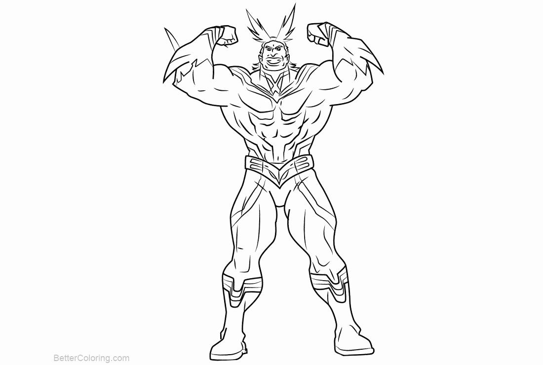 All Might 12 For Kids Coloring Page