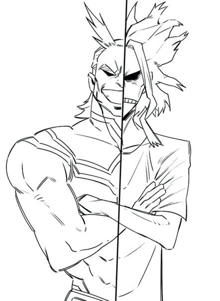 Cool All Might 2 Coloring Page