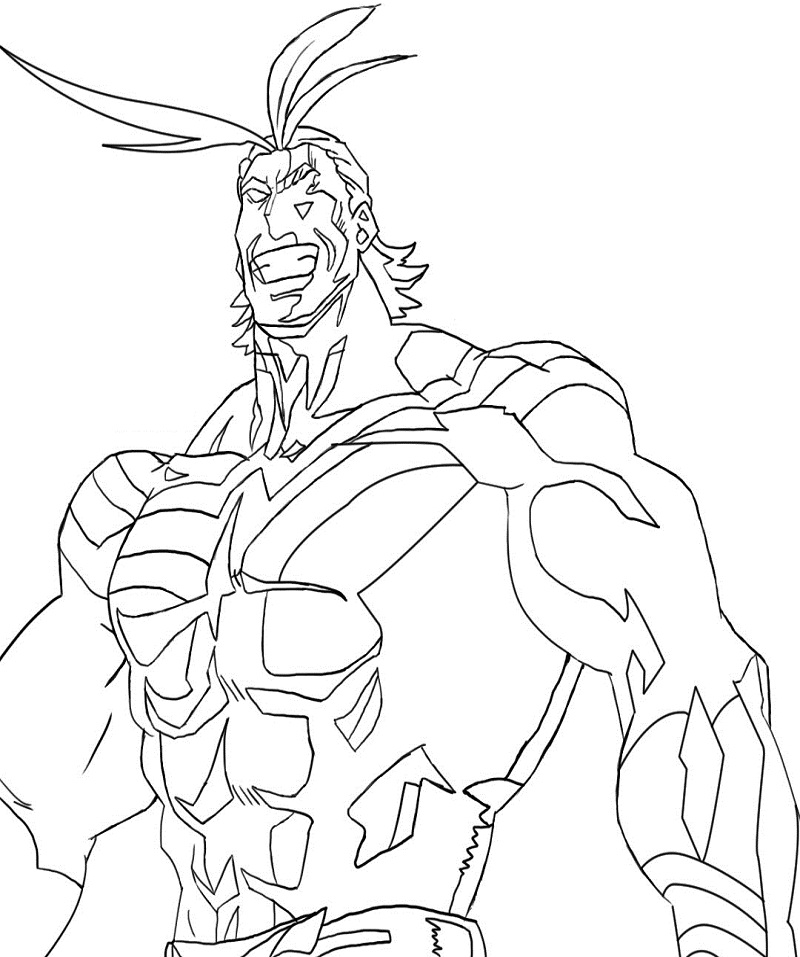 Cool All Might 6 Coloring Page