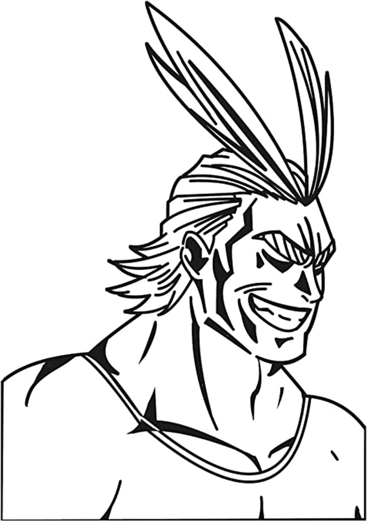 All Might 7 Cool Coloring Page