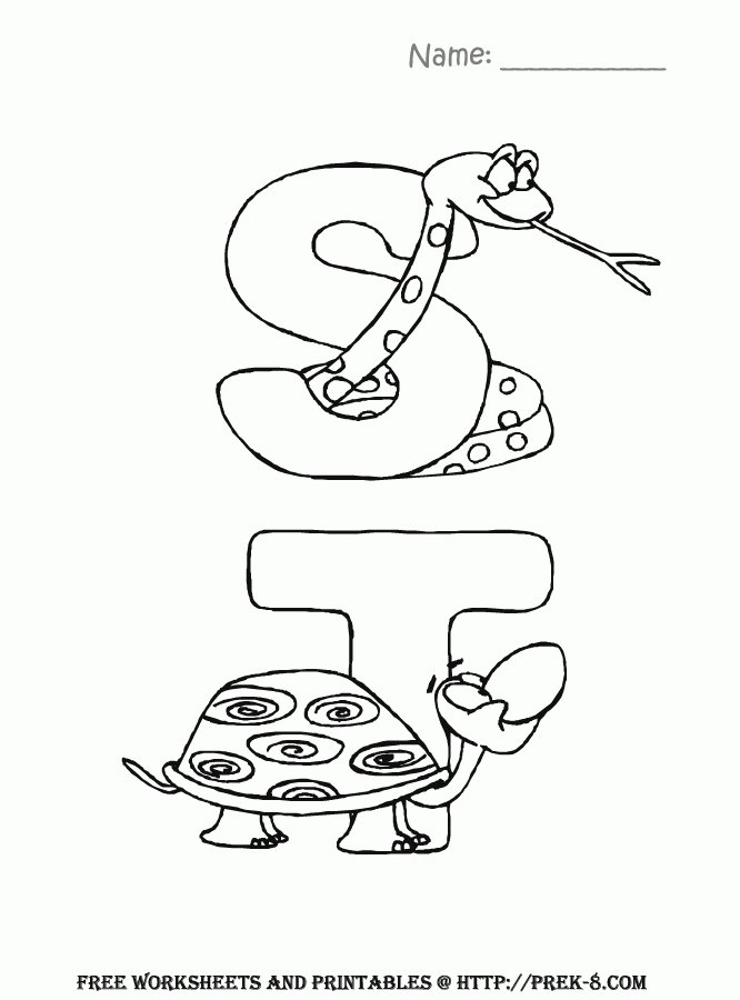 Alphabet Animal 5 For Kids Coloring Page