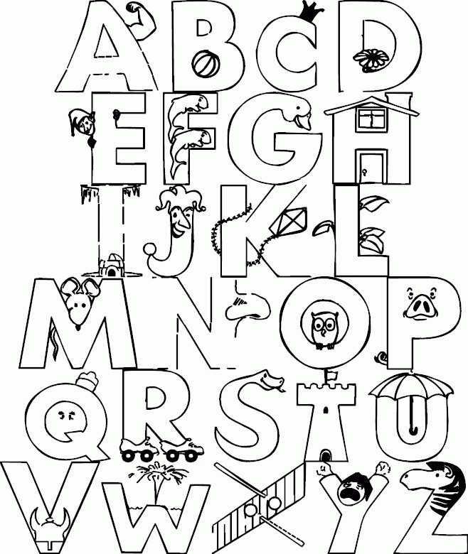 Alphabet Animal 6 Cool Coloring Page