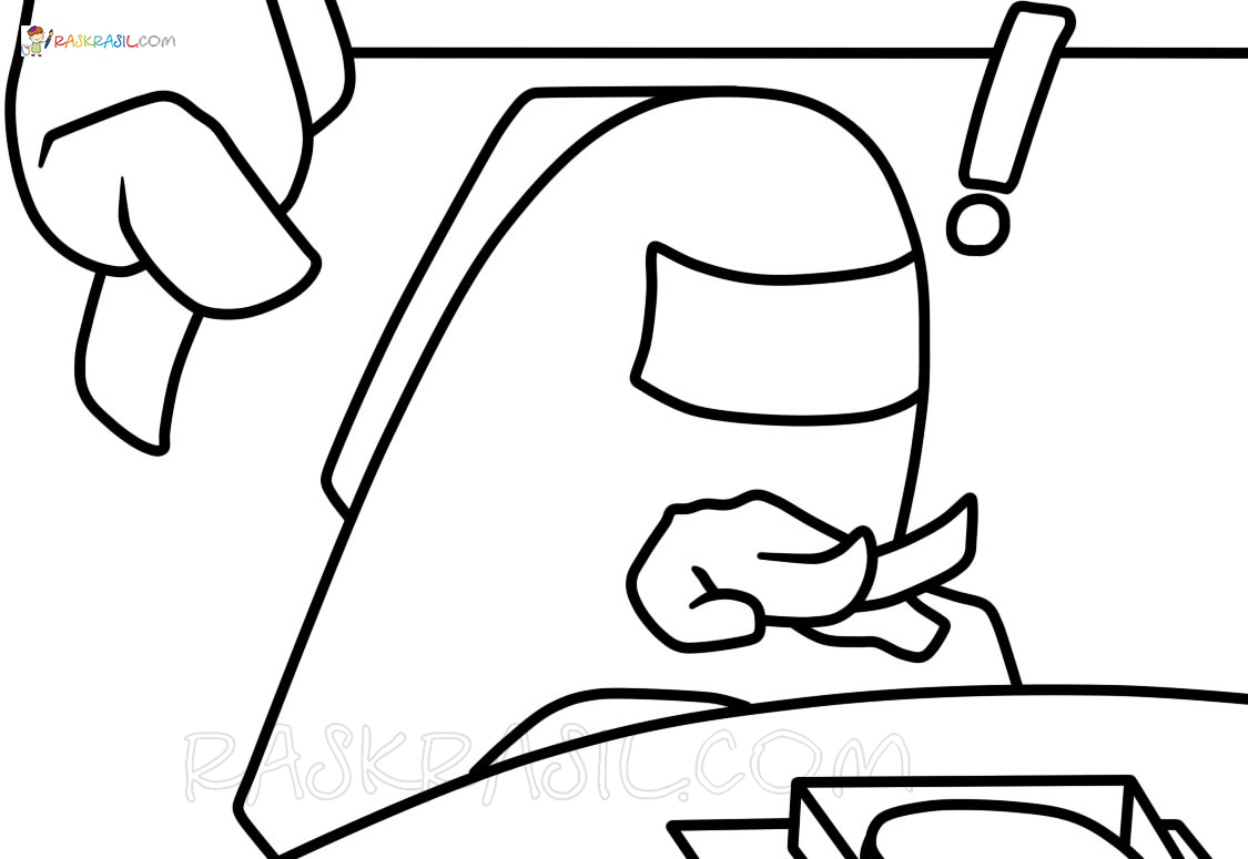 Among Us Is Working For Kids For Kids Coloring Page