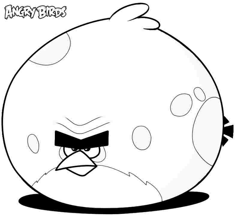 Angry Bird Thinking For Kids Coloring Page