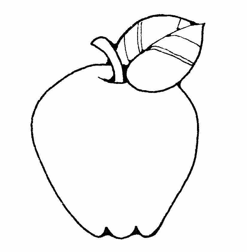Cool Apple Fruit 2 Coloring Page
