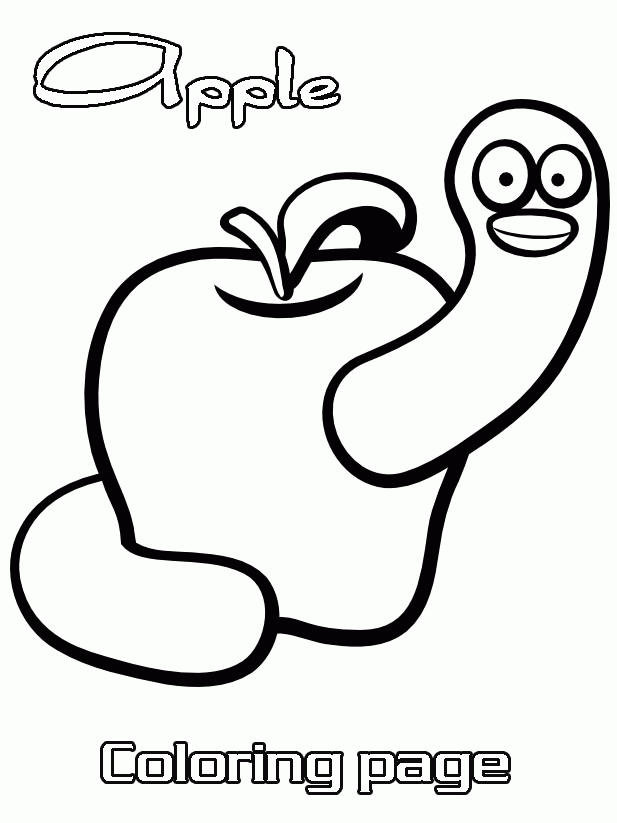 Apple Fruit 43 For Kids Coloring Page