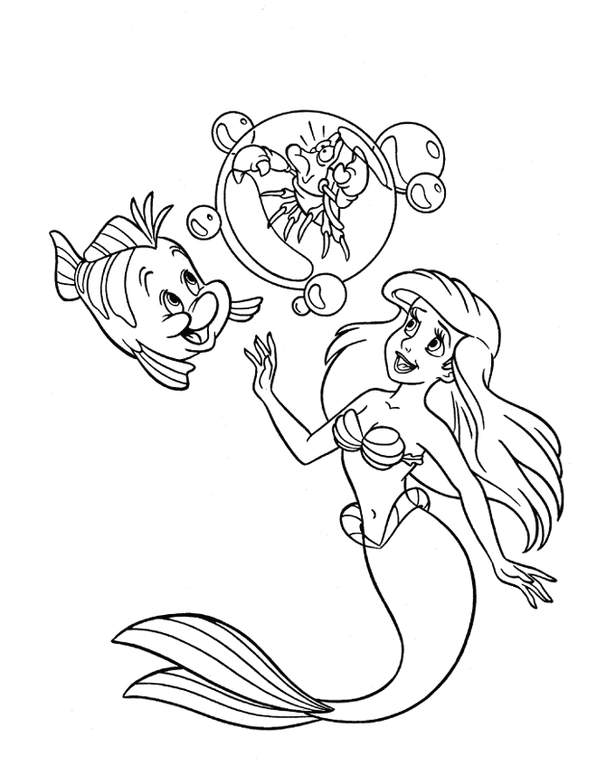 Ariel The Mermaid 13 For Kids Coloring Page
